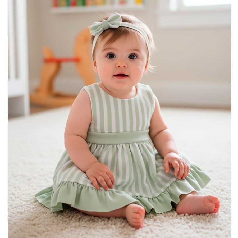 Vestido Menina Fresquinho + Faixinha de Cabelo Verão Cores Tam P, M, G/ 1, 2 e 3