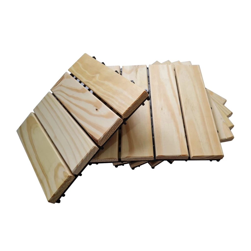 Deck de Madeira de Pinus com Base Plástica